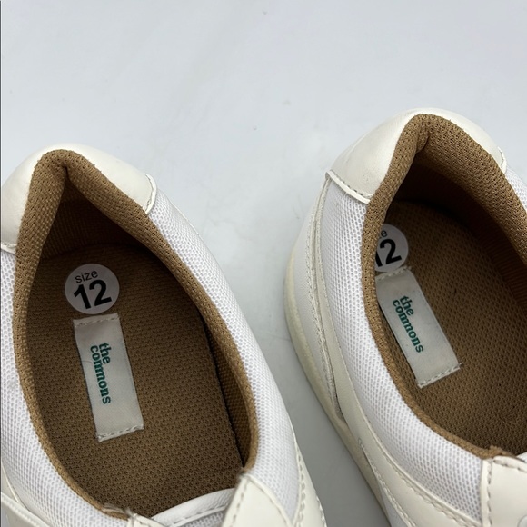 NEW The Commons Sz 12 Cream White Leather Sneakers with‎ Minimalist Design